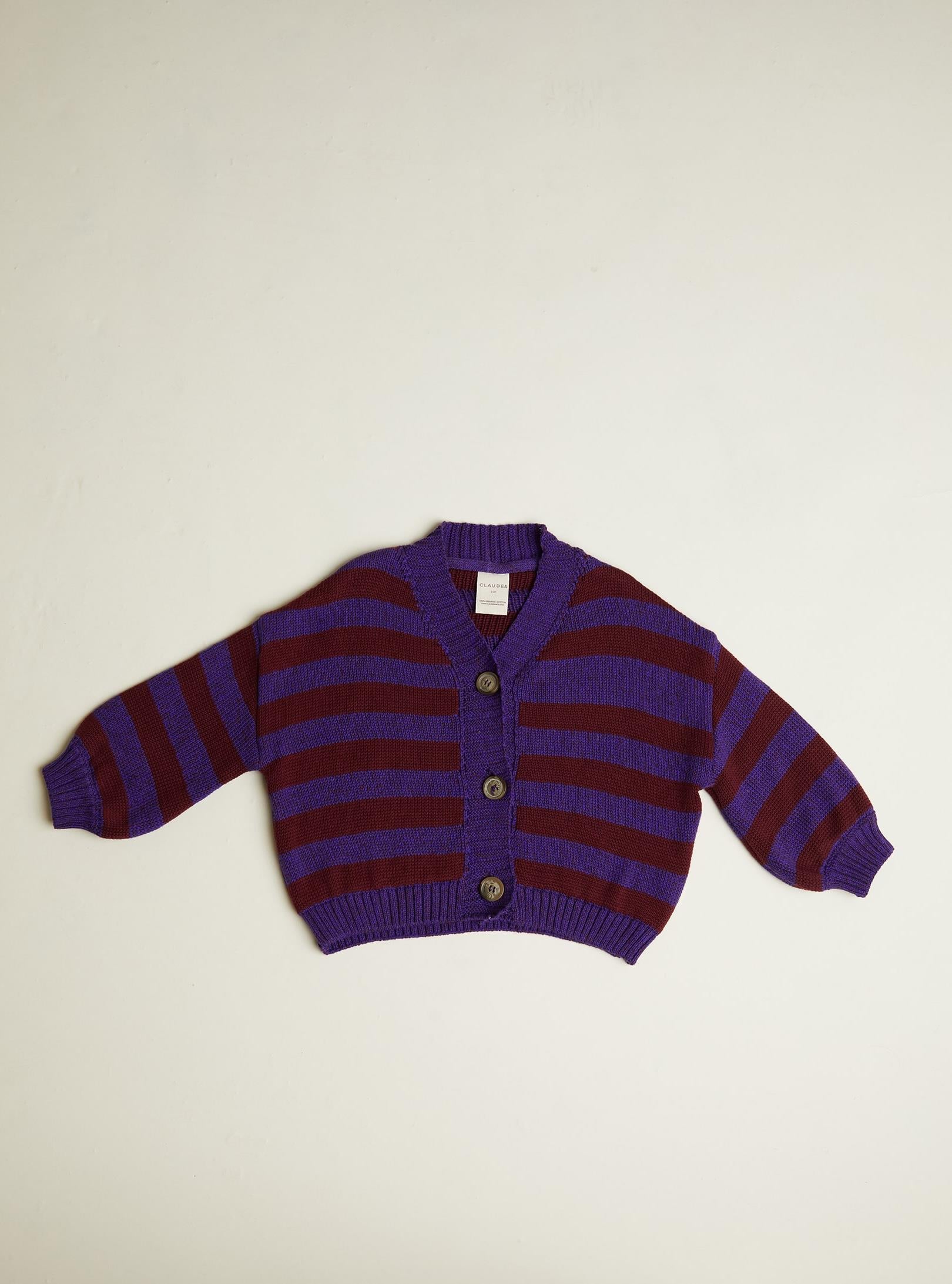 Claude & Co Eben Lila Stripe Cardigan