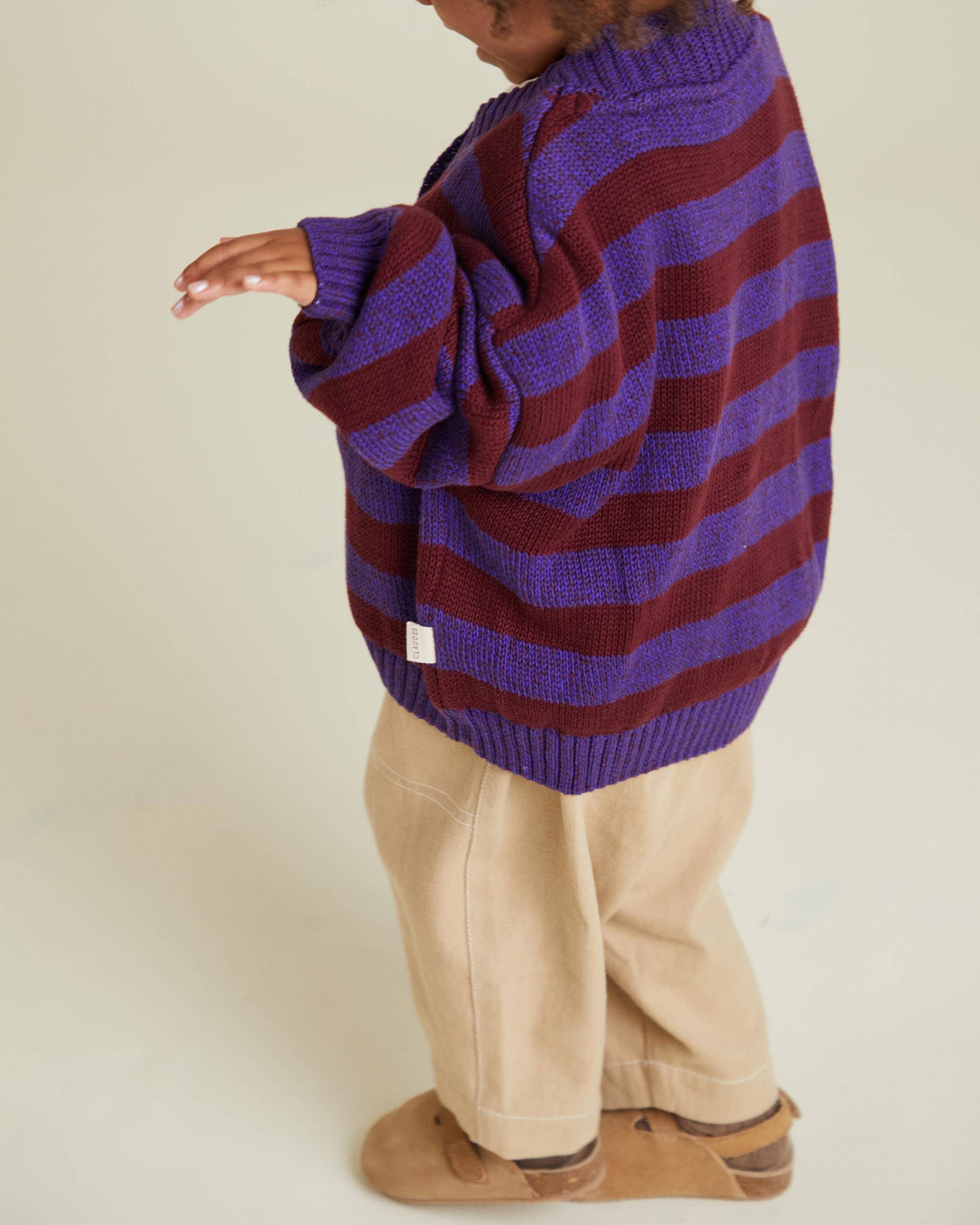 Claude & Co Eben Lila Stripe Cardigan – Bild 5
