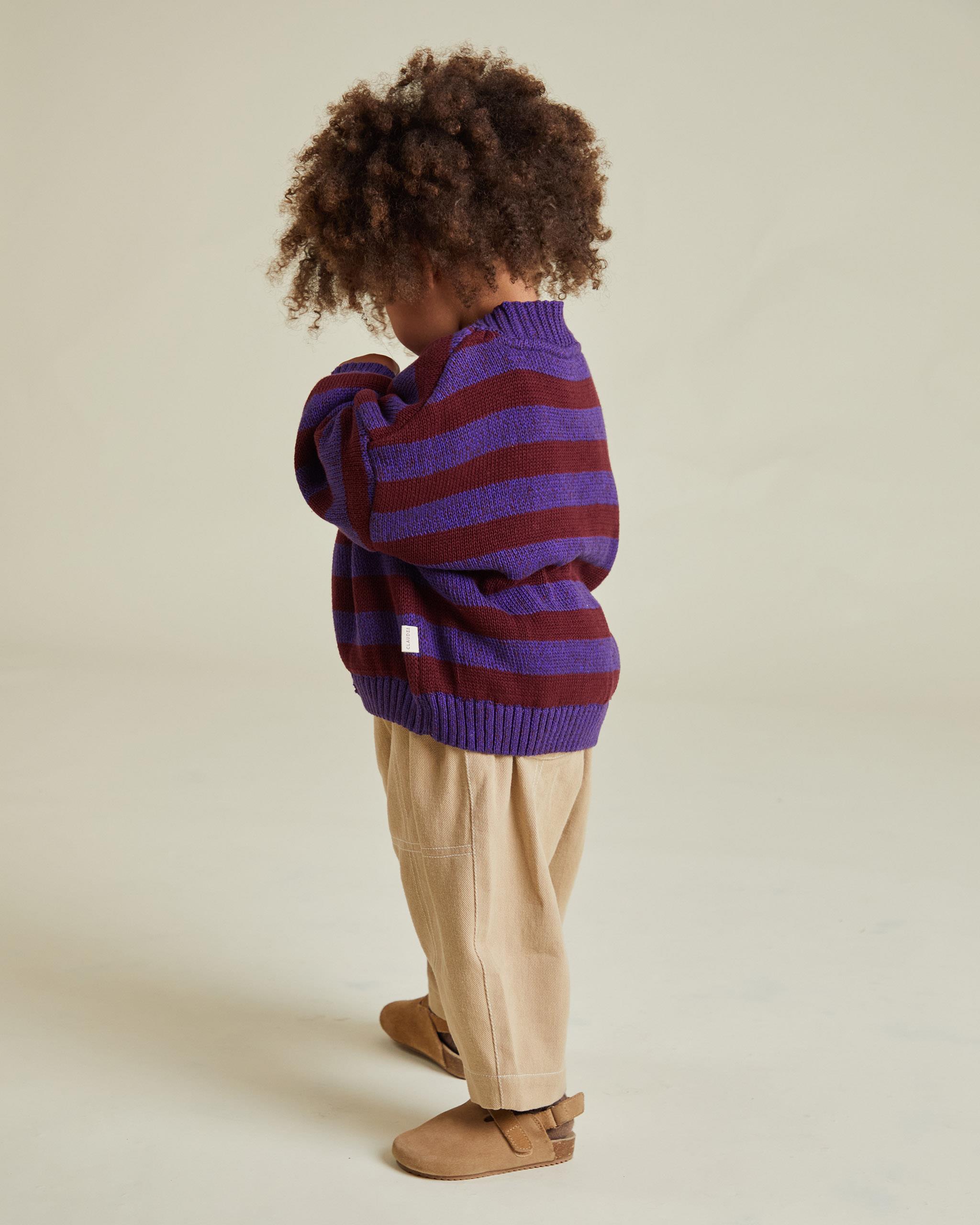 Claude & Co Eben Lila Stripe Cardigan – Bild 2