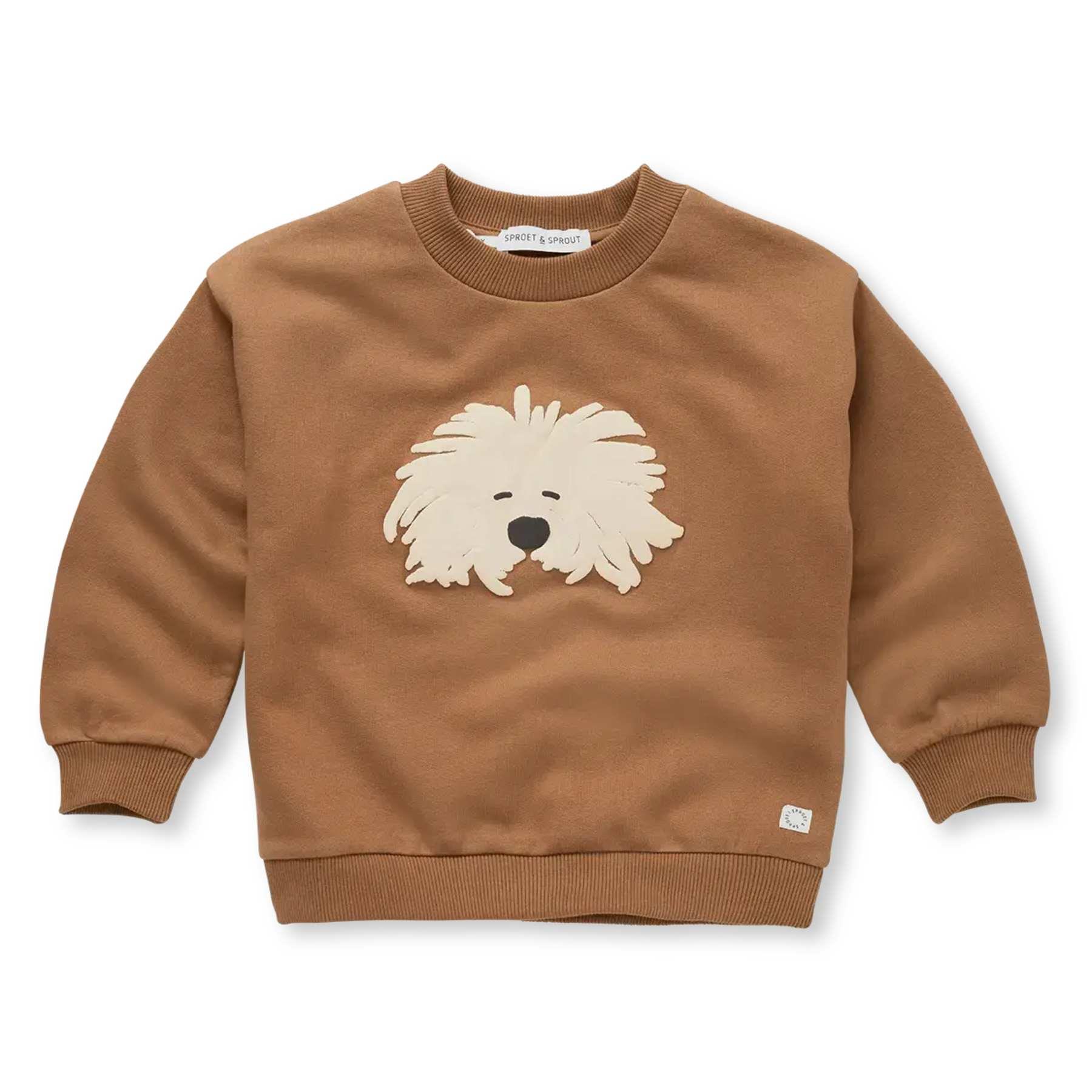 Sproet & Sprout Sweatershirt Moustache Dog Mocca