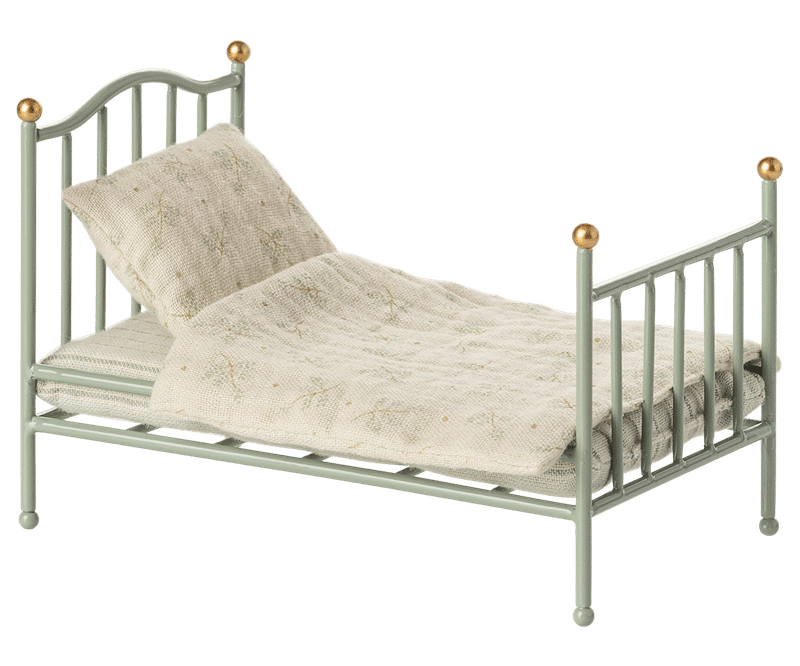 Maileg Vintage Einzelbett, Maus - Mint