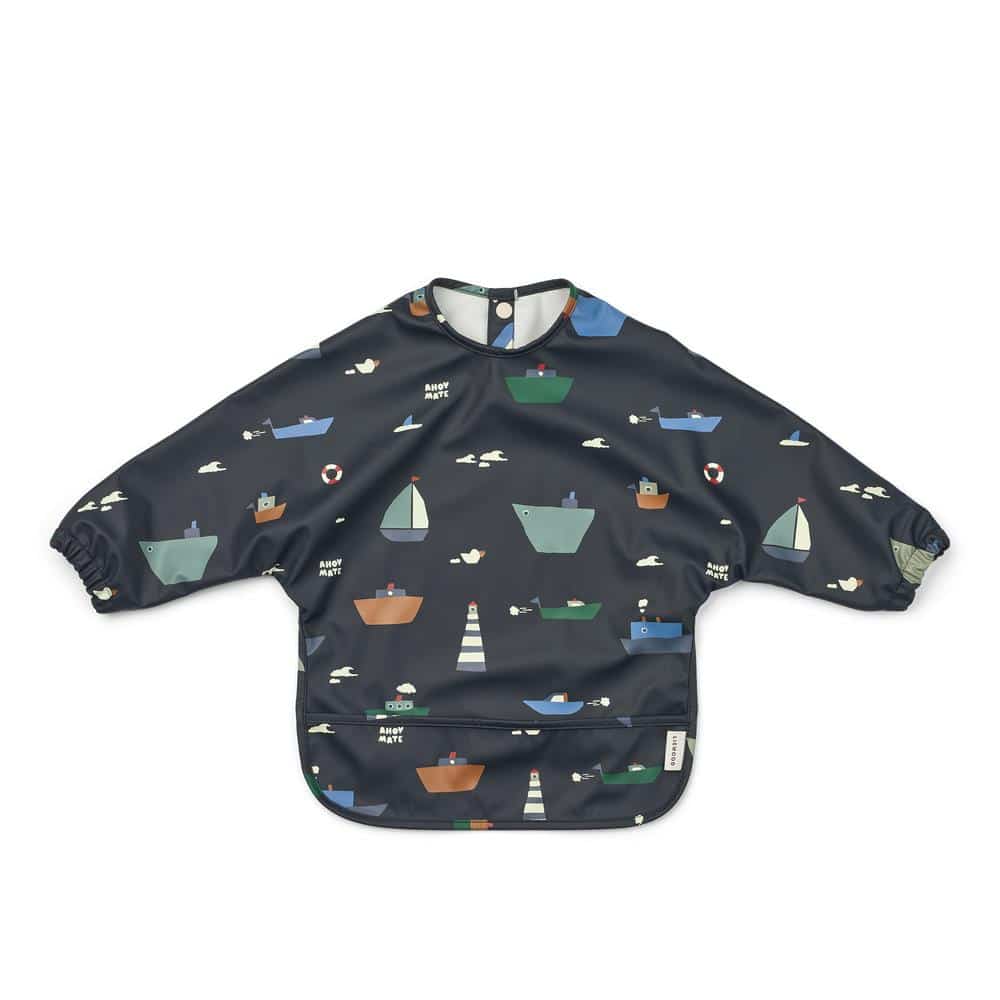 Liewood Langarm Lätzchen Merle Sailing / Classic Navy