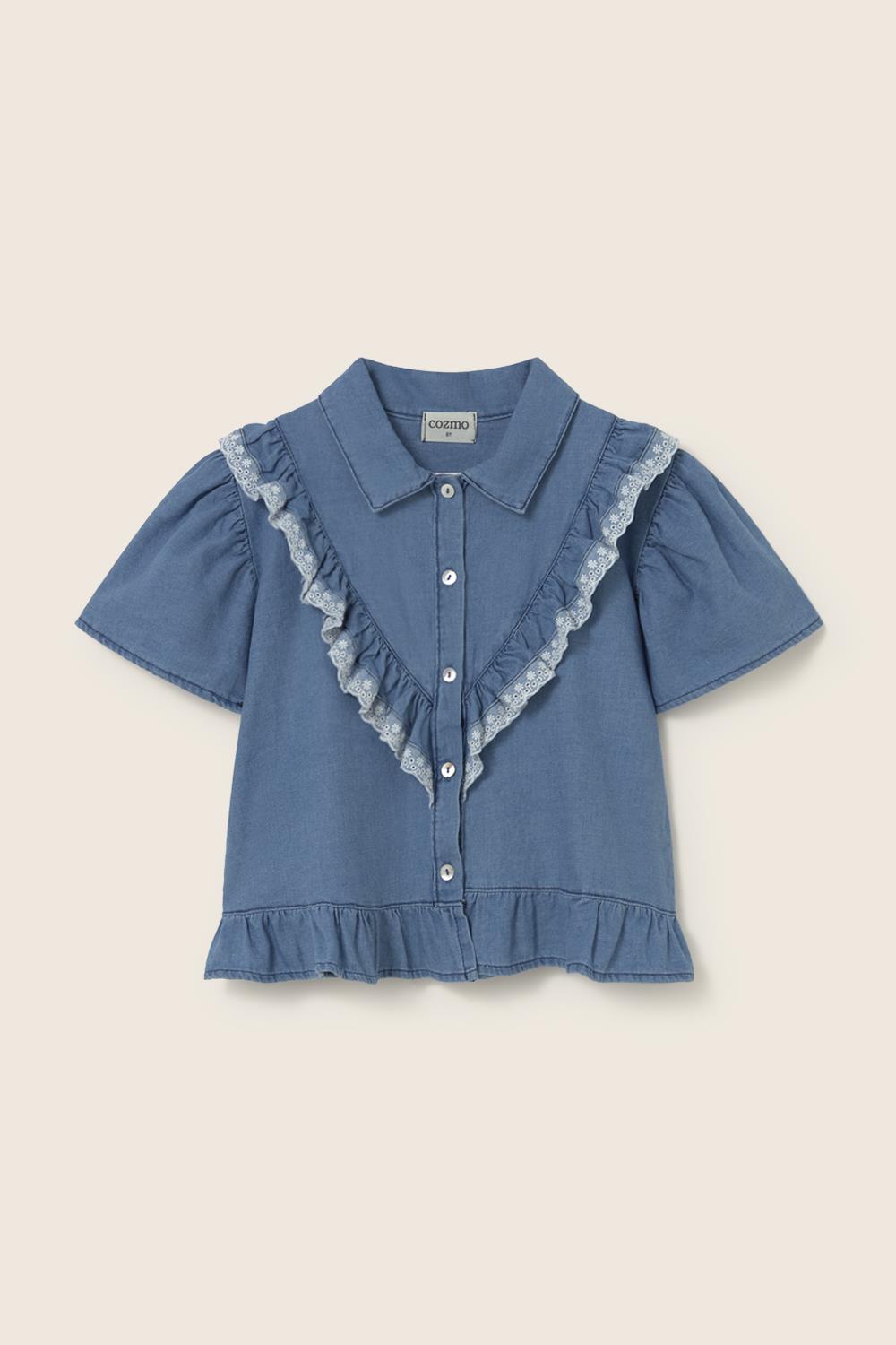 Cozmo Hazel Bluse Blue-chambray denim