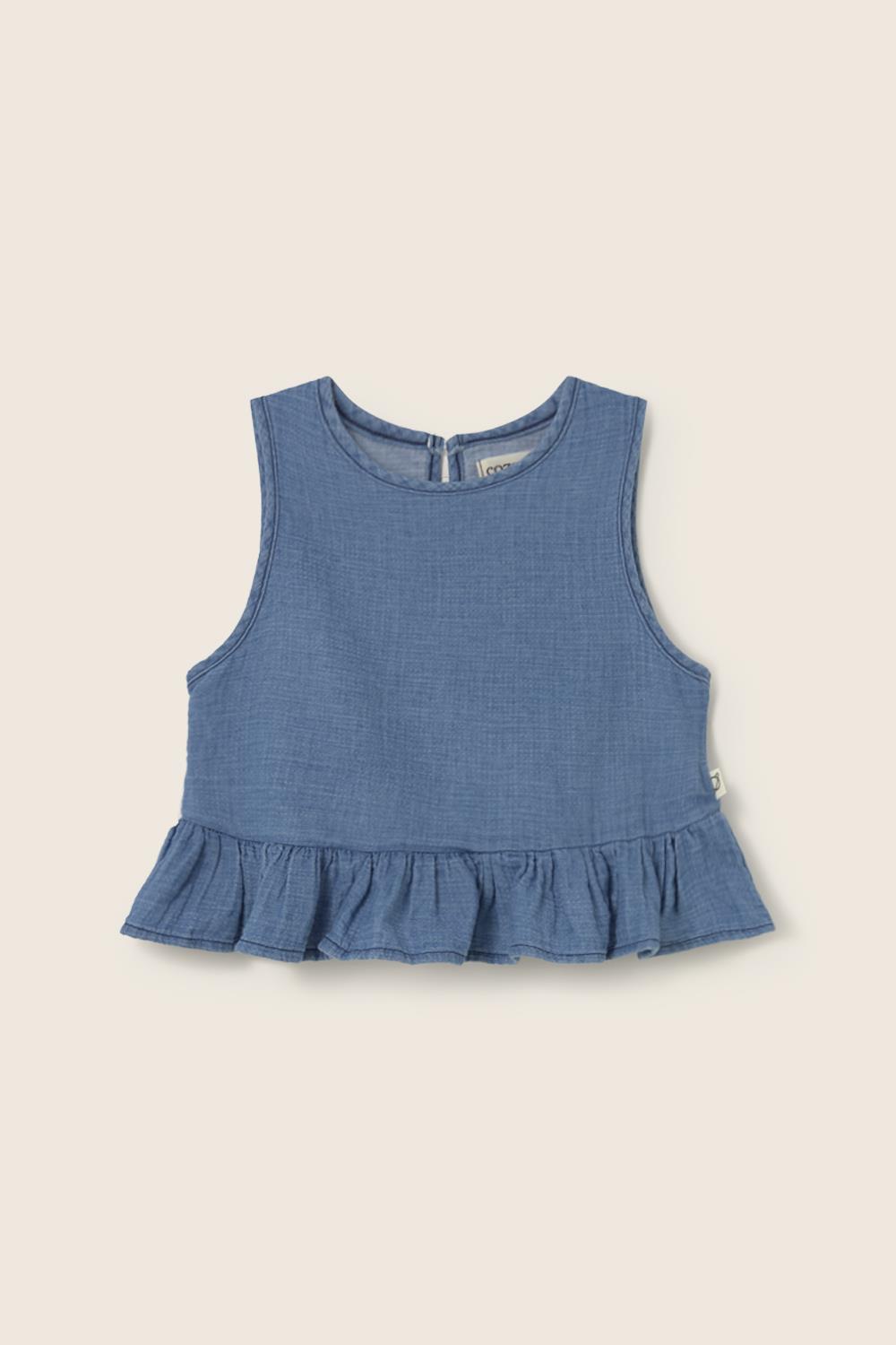 Cozmo Blair Oberteil Blue Denim gauze cotton