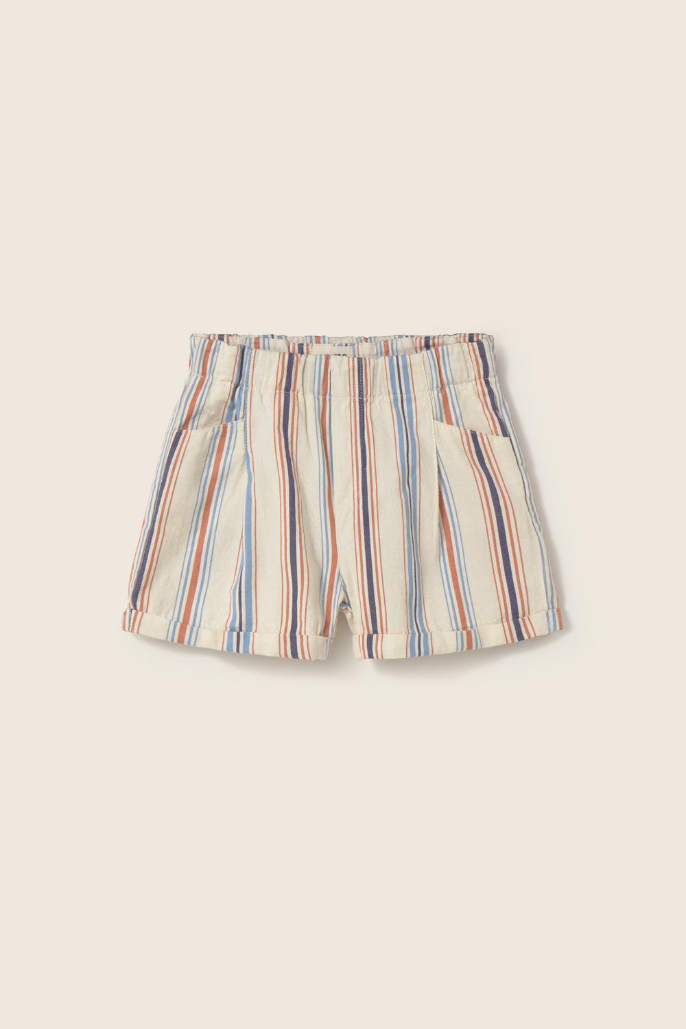 Cozmo Roy Shorts Ivory-striped cotton