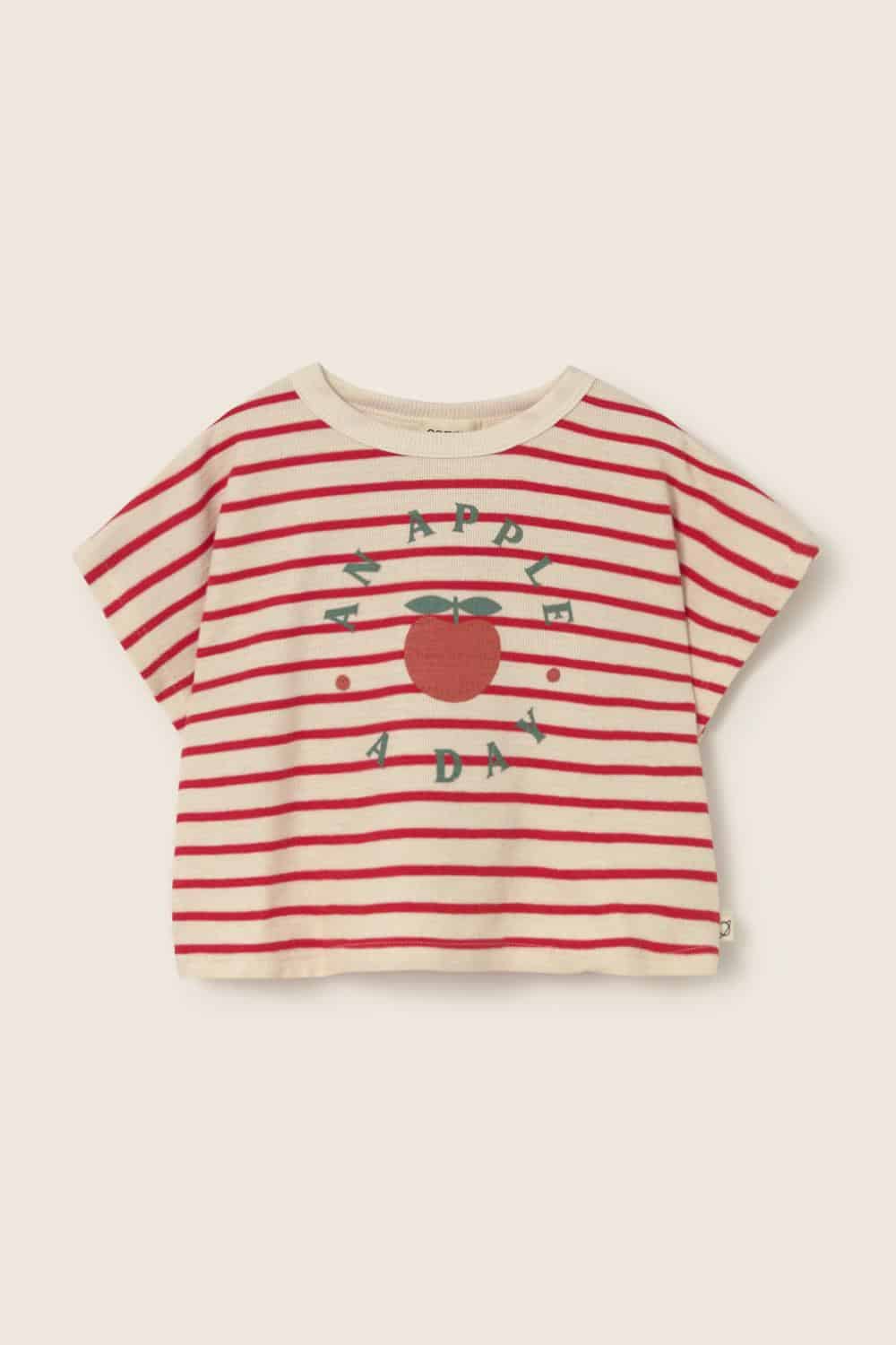 Cozmo Selva T-Shirt Tomato double faced striped cotton