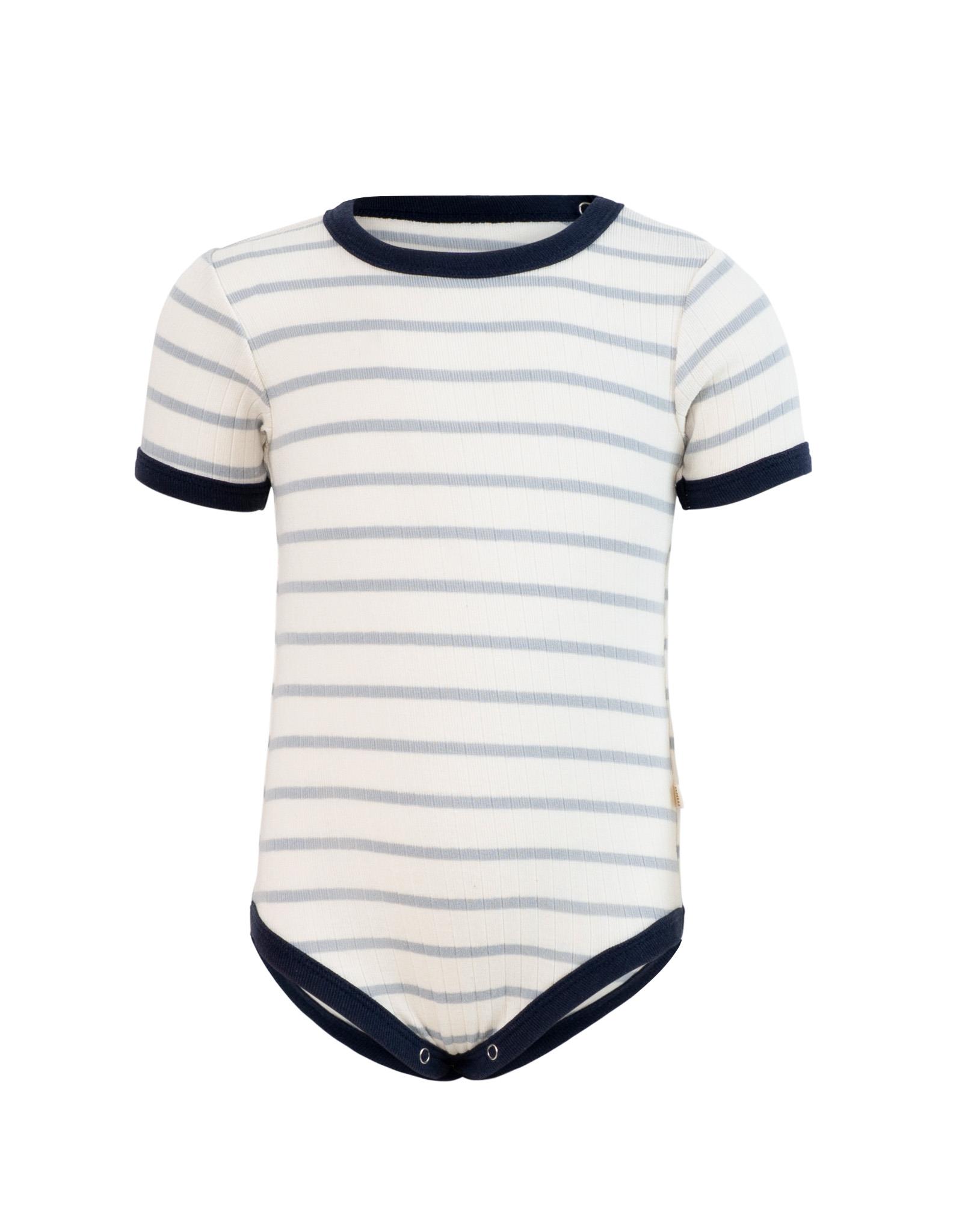 Minimalisma Neve Kurzarmbody Powder Blue Stipes