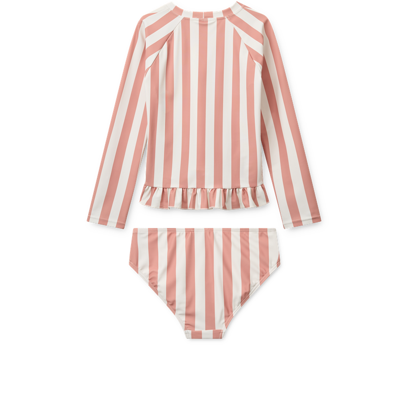 Liewood Dagny gestreiftes Badeset Coral Blush / Creme de la Creme stripe – Bild 2