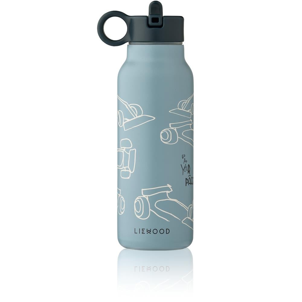 Liewood Falk Trinkflasche 350ml Race Cars / Beach Blue