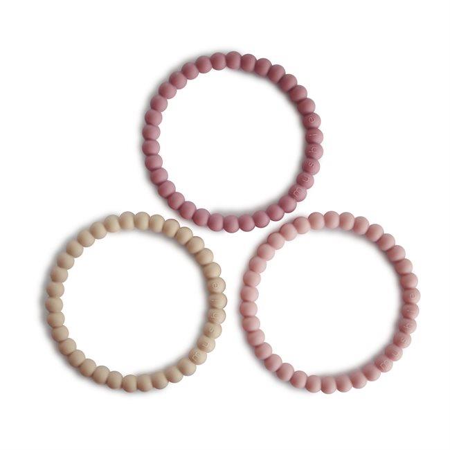Mushie Beissringe Linen/Peony/Pale Pink