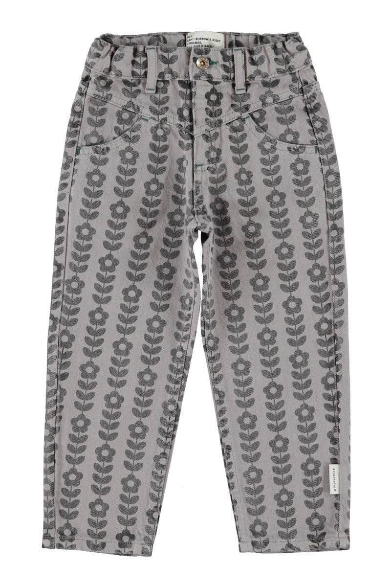Piupiuchick Mom Fit Hose Black Flowers