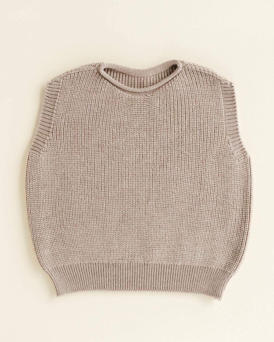 Hvid Harvey Kids Strickveste Sand