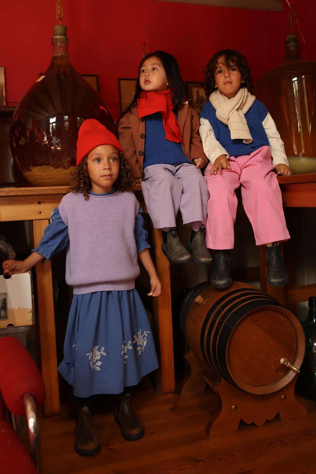 Hvid Harvey Kids Strickveste Lilac – Bild 5