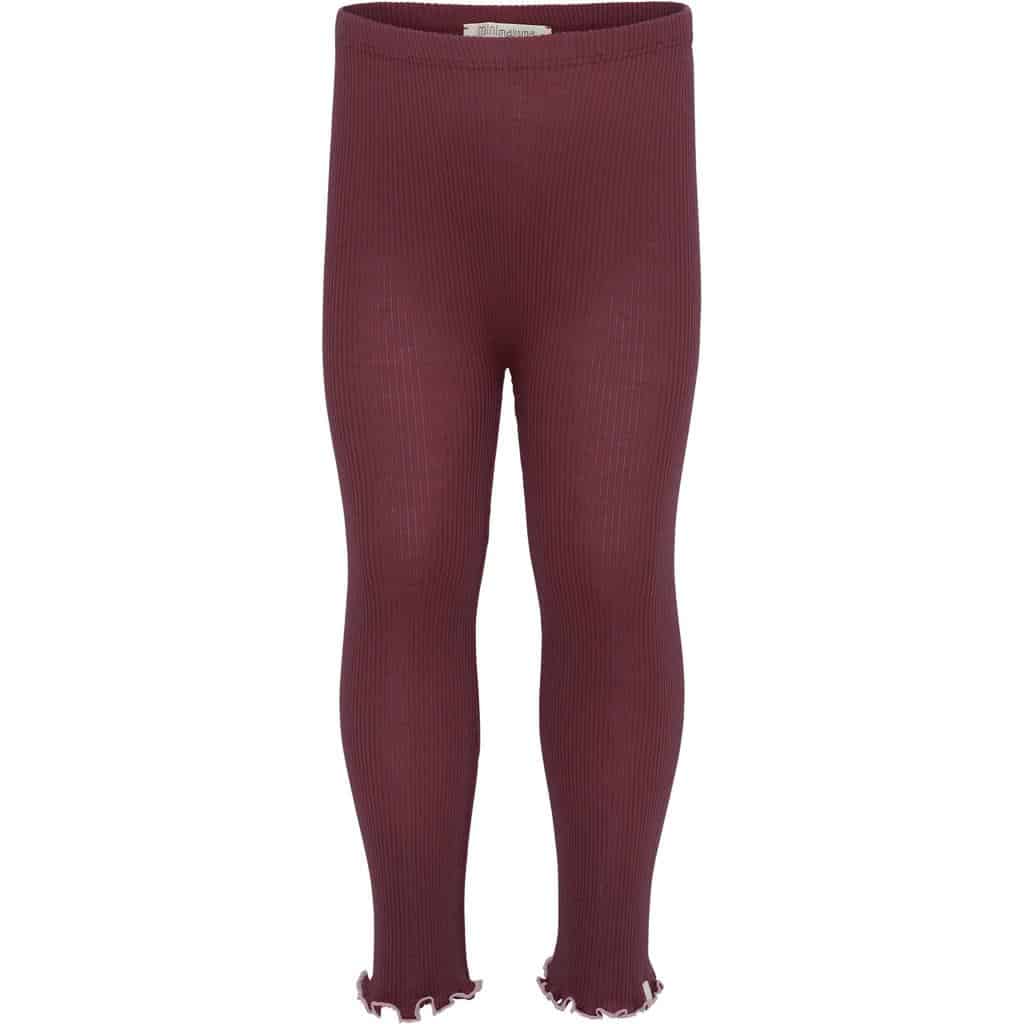 Minimalisma Arona Merino Leggings Bordeaux with Peony