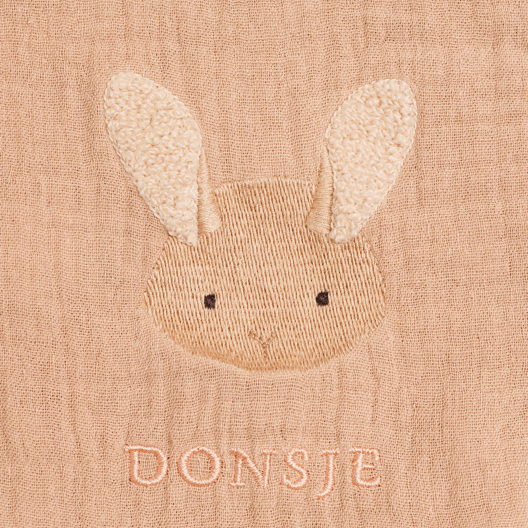 Donsje Ploekie Muslin Decke S Fluffy Bunny Rose Mocha – Bild 3
