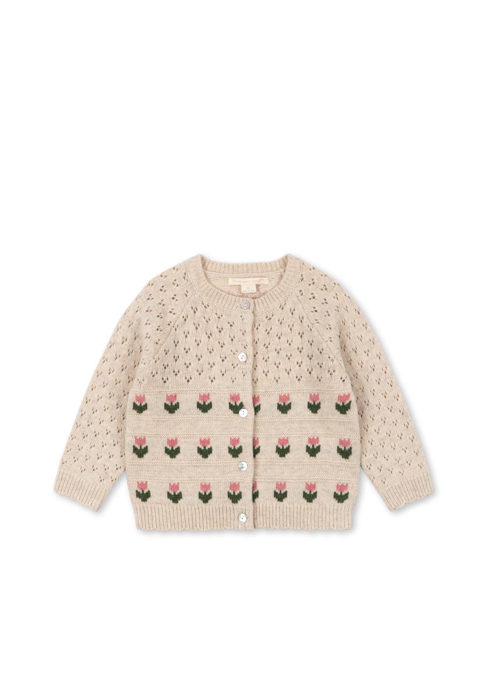 Konges SLØJD Belle Cardigan Cream and Tulips
