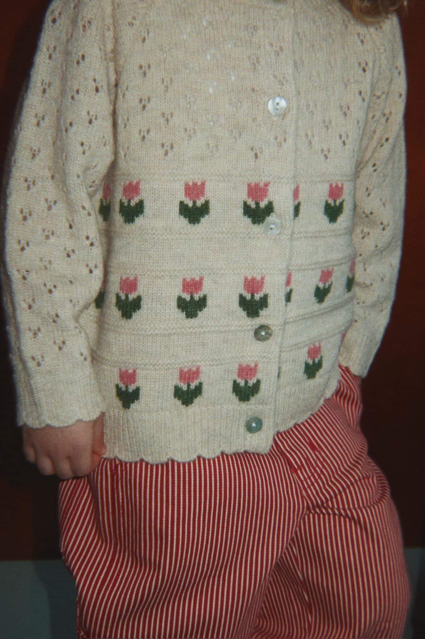 Konges SLØJD Belle Cardigan Cream and Tulips – Bild 4