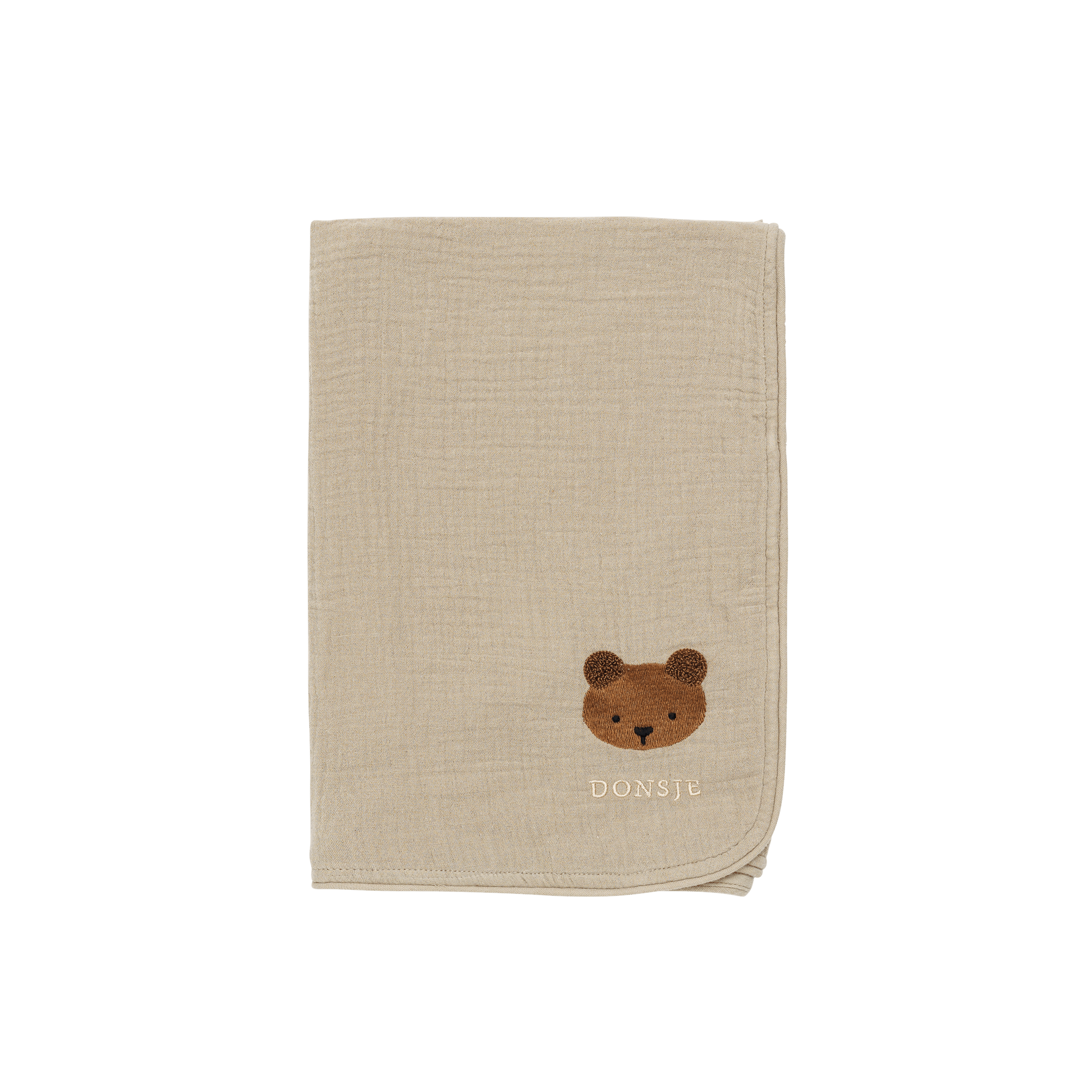 Donsje Ploekie Muslin Decke S Bear Taupe