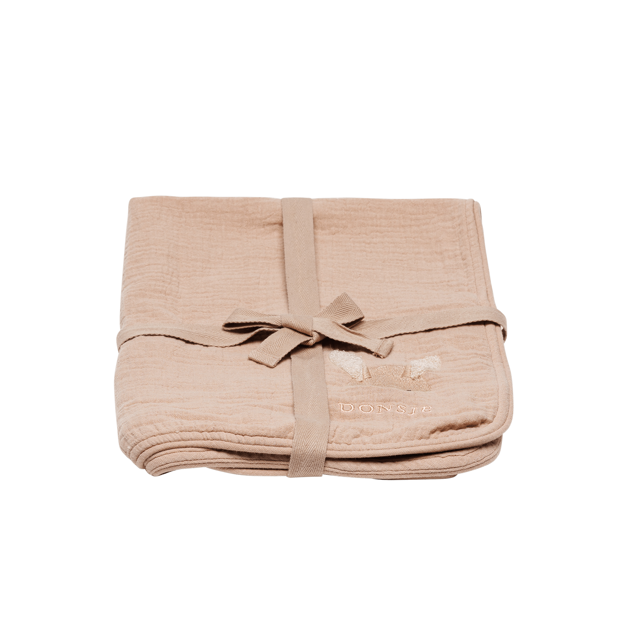 Donsje Ploekie Muslin Decke S Fluffy Bunny Rose Mocha – Bild 2